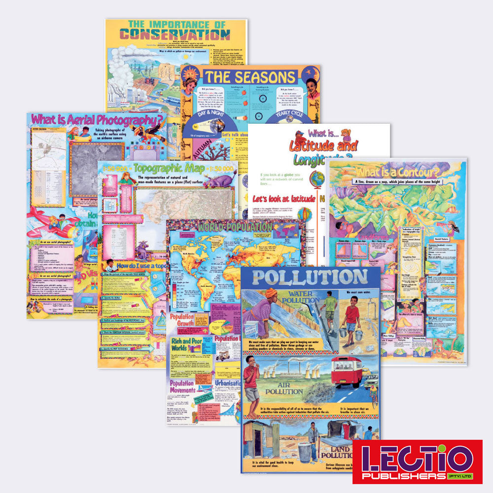 Geography Learning Wall Geography Wall Chart Set Grade 10-12 – Lectio Publishers